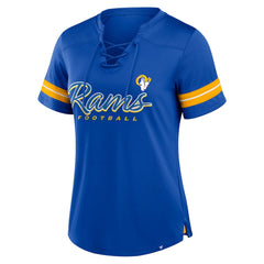 Los Angeles Rams Women's Play Script Lace-Up T-Shirt Royal
