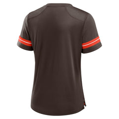 Cleveland Browns Women's Play Script Lace-Up T-Shirt Brown