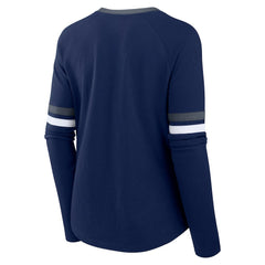 Dallas Cowboys Women's Won and Done Lace-Up Long Sleeve Fashion Top Navy