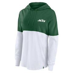 New York Jets Women's Backup Option Long Sleeve Hoodie T-Shirt Green/White