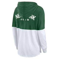 New York Jets Women's Backup Option Long Sleeve Hoodie T-Shirt Green/White