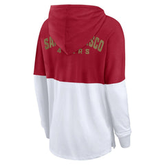 San Francisco 49ers Women's Backup Option Long Sleeve Hoodie T-Shirt Scarlet/White