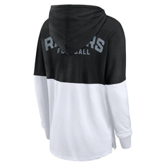 Las Vegas Raiders Women's Backup Option Long Sleeve Hoodie T-Shirt Black/White
