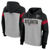Atlanta Falcons Women's Bold Play Call Pullover Hoodie Heather Gray/Black