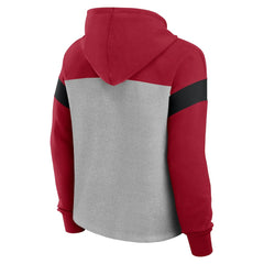 San Francisco 49ers Women's Bold Play Call Pullover Hoodie Heather Gray/Scarlet