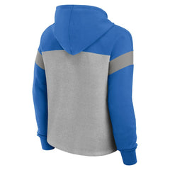 Detroit Lions Women's Bold Play Call Pullover Hoodie Heather Gray/Blue