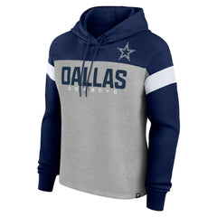 Dallas Cowboys Women's Bold Play Call Pullover Hoodie Heather Gray/Navy
