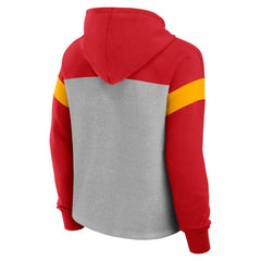 Kansas City Chiefs Women's Bold Play Call Pullover Hoodie Heather Gray/Red