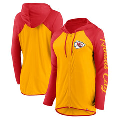Kansas City Chiefs Women's Script Full-Zip Hoodie Gold/Red