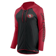 San Francisco 49ers Women's Script Full-Zip Hoodie Black/Scarlet
