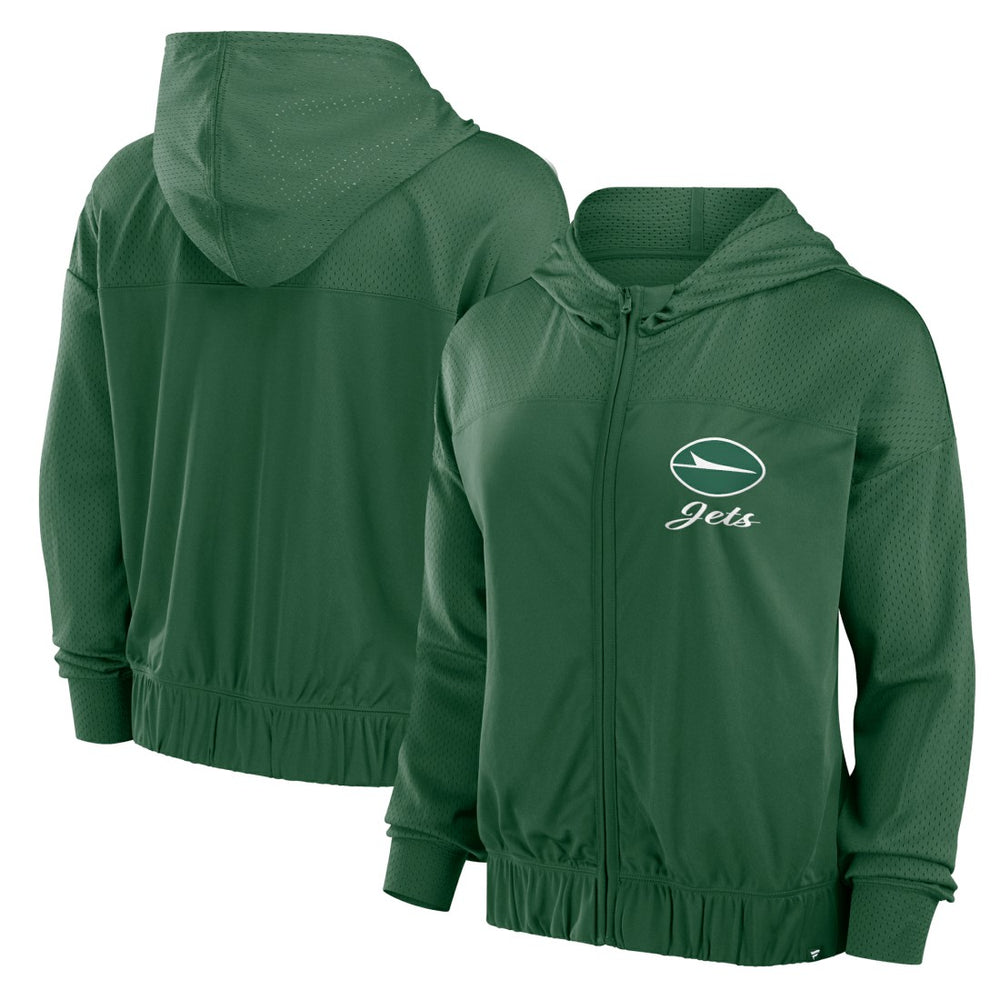 New York Jets Women's Script Lock Full-Zip Hoodie Green