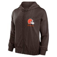 Cleveland Browns Women's Script Lock Full-Zip Hoodie Brown