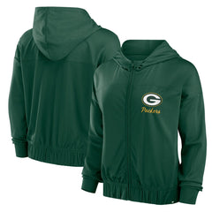 Green Bay Packers Women's Script Lock Full-Zip Hoodie Green