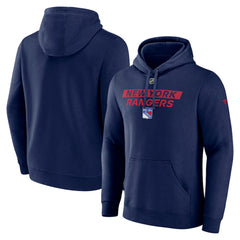 NHL New York Rangers Fanatics Authentic Pro Core Primary Fleece Pullover Hoodie - Navy