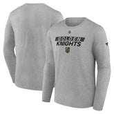 NHL Vegas Golden Knights Fanatics Authentic Pro Core Primary Long Sleeve T-Shirt - Heather Gray