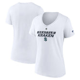 NHL Seattle Kraken Fanatics Women's Authentic Pro Core Primary V-Neck T-Shirt - White