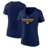 NHL Nashville Predators Fanatics Women's Authentic Pro Core Primary V-Neck T-Shirt - Navy