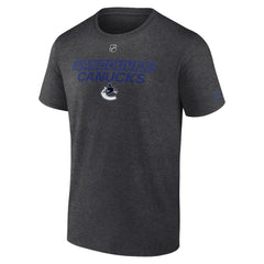 NHL Vancouver Canucks Fanatics Authentic Pro Core Primary T-Shirt - Heather Charcoal
