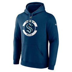 NHL Seattle Kraken Fanatics Authentic Pro Core Secondary Fleece Pullover Hoodie - Deep Sea Blue