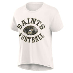 New Orleans Saints Women's Football Home Fashion T-Shirt Cream