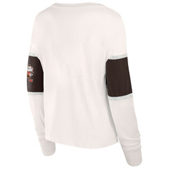 Cleveland Browns Women's Antique Block Long Sleeve T-Shirt Cream