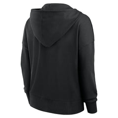 Pittsburgh Steelers Women's Blitz Left Lace-Up Pullover Hoodie Black