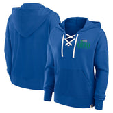 Seattle Seahawks Women's Blitz Left Lace-Up Pullover Hoodie Royal