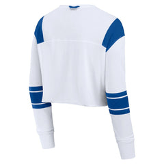 Indianapolis Colts Women's Stretch Cropped Fashion Long Sleeve T-Shirt White