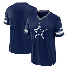 Dallas Cowboys Stripe Stacking V-Neck T-Shirt Navy