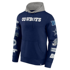 Dallas Cowboys Patched Out Pullover Hoodie Navy/Silver