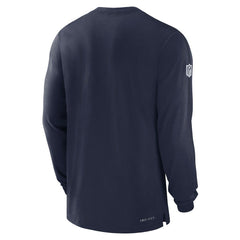 Dallas Cowboys 2024/25 Sideline Player Tri-Blend Performance Long Sleeve T-Shirt Navy