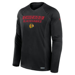 NHL Chicago Blackhawks Fanatics Authentic Pro Rink Tech Long Sleeve T-Shirt - Black