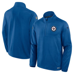 NHL Winnipeg Jets Fanatics Authentic Pro Rink Quarter-Zip Jacket - Blue