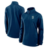 NHL Seattle Kraken Fanatics Women's Authentic Pro Rink Lightweight Quarter-Zip Pullover Sweatshirt - Deep Sea Blue