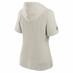 NHL Chicago Blackhawks Fanatics Women's Authentic Pro Road Short Sleeve V-Neck Pullover Hoodie - Cream