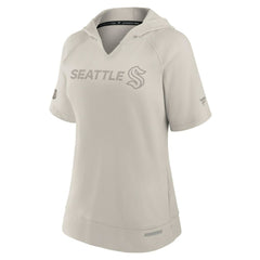 NHL Seattle Kraken Fanatics Women's Authentic Pro Road Short Sleeve V-Neck Pullover Hoodie - Cream
