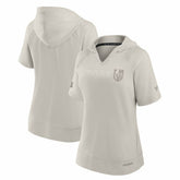 NHL Vegas Golden Knights Fanatics Women's Authentic Pro Road Fashion V-Neck Hoodie T-Shirt - Cream
