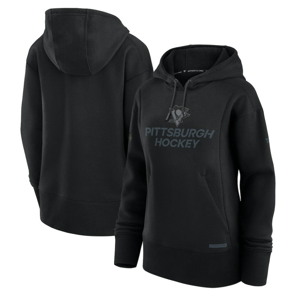 NHL Pittsburgh Penguins Fanatics Women's Authentic Pro Road Pullover Hoodie - Black