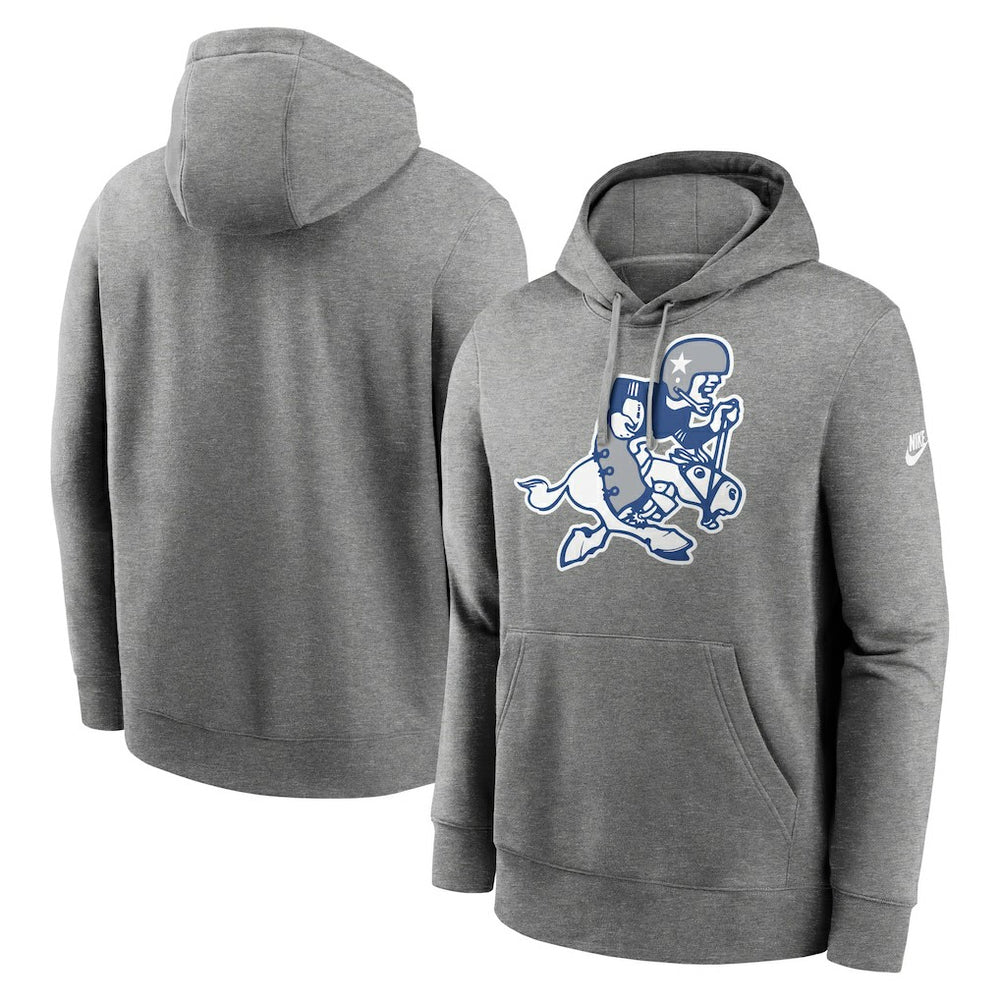 Dallas Cowboys Rewind Retro Joe Club Pullover Hoodie Heather Charcoal
