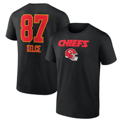 Travis Kelce Kansas City Chiefs Team Wordmark Player Name & Number T-Shirt Black