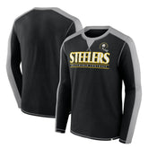 Pittsburgh Steelers Behind the Line Long Sleeve T-Shirt Black/Gray