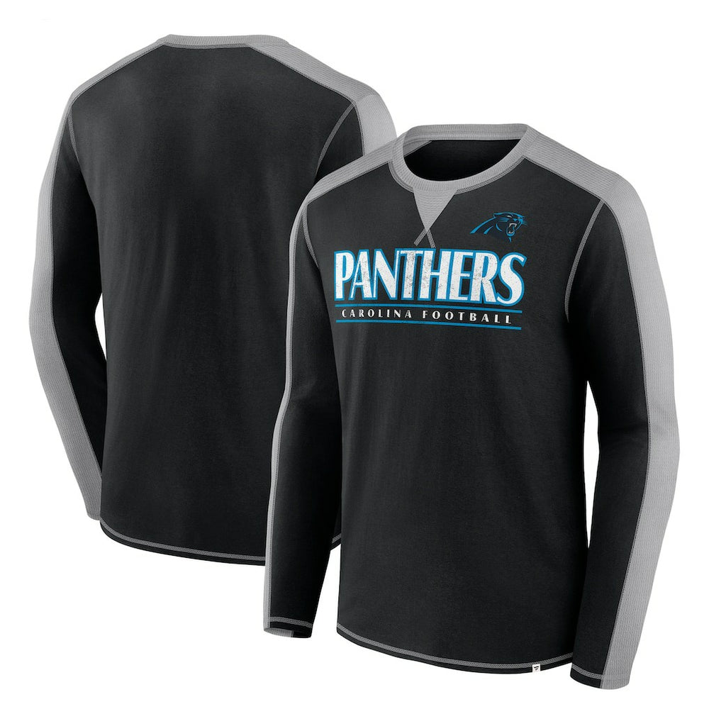 Carolina Panthers Behind the Line Long Sleeve T-Shirt Black/Gray
