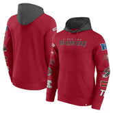 Tampa Bay Buccaneers Patched Out Pullover Hoodie Red/Pewter
