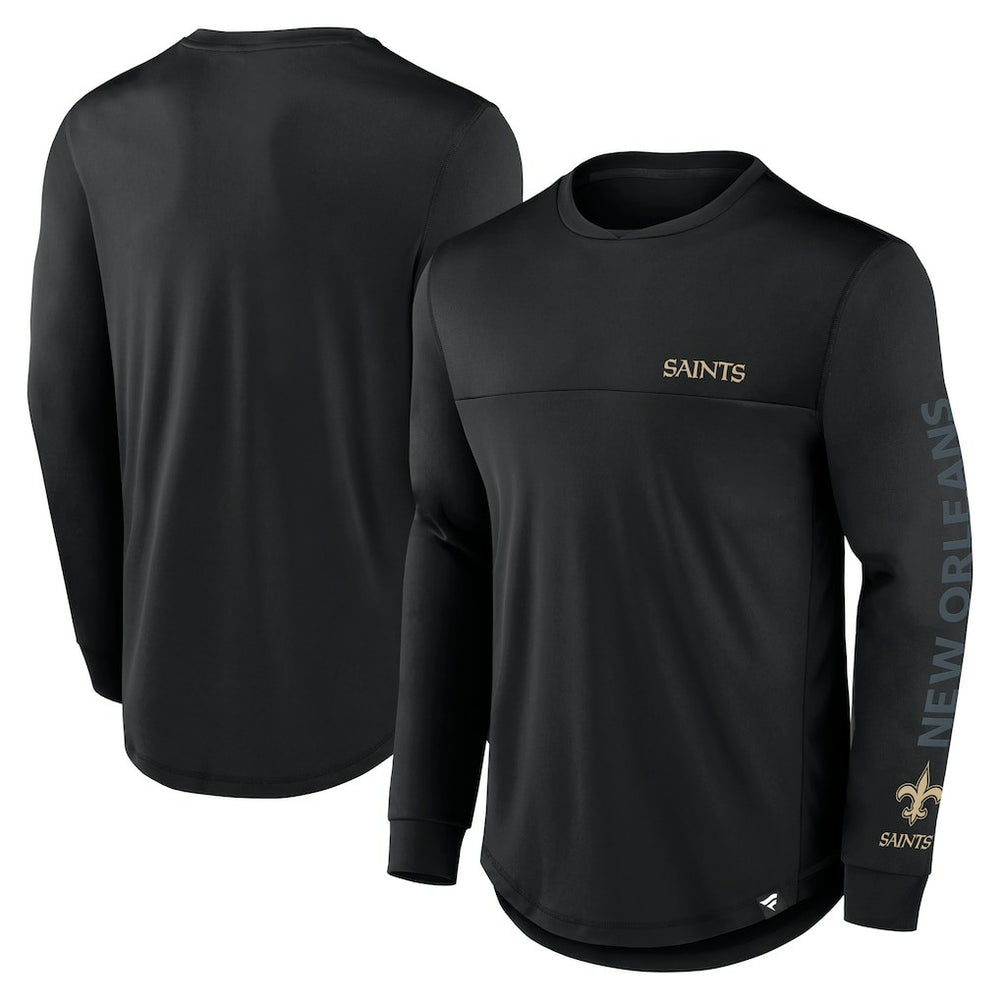 New Orleans Saints Blackout Long Sleeve T-Shirt Black