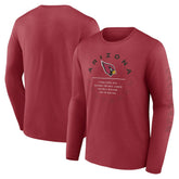 Arizona Cardinals Stat Sheet Long Sleeve T-Shirt Cardinal