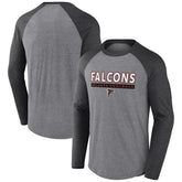 Atlanta Falcons Tri-Blend Raglan Long Sleeve T-Shirt Heather Gray/Charcoal