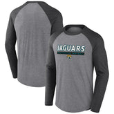 Jacksonville Jaguars Tri-Blend Raglan Long Sleeve T-Shirt Heather Gray/Charcoal