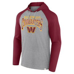 Washington Commanders Under Center Long Sleeve Hoodie T-Shirt Gray/Burgundy