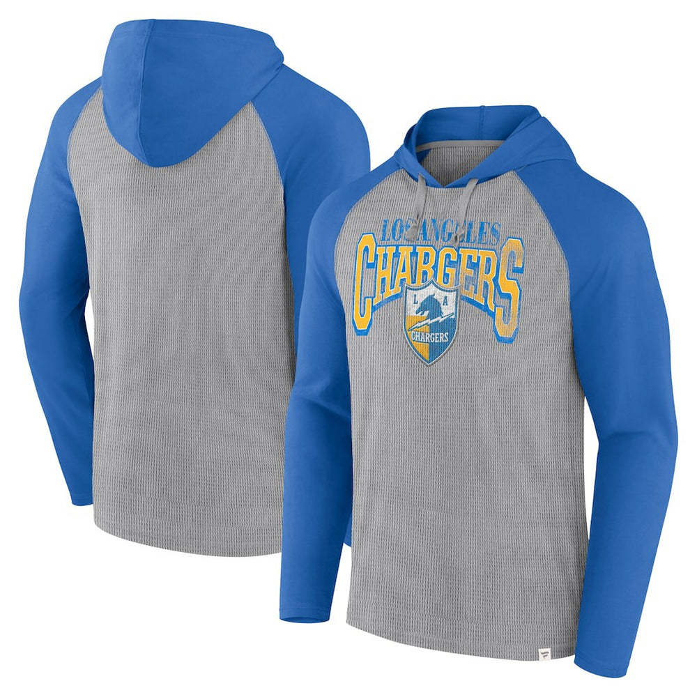 Los Angeles Chargers Under Center Long Sleeve Hoodie T-Shirt Gray/Powder Blue