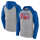 Buffalo Bills Under Center Long Sleeve Hoodie T-Shirt Gray/Royal